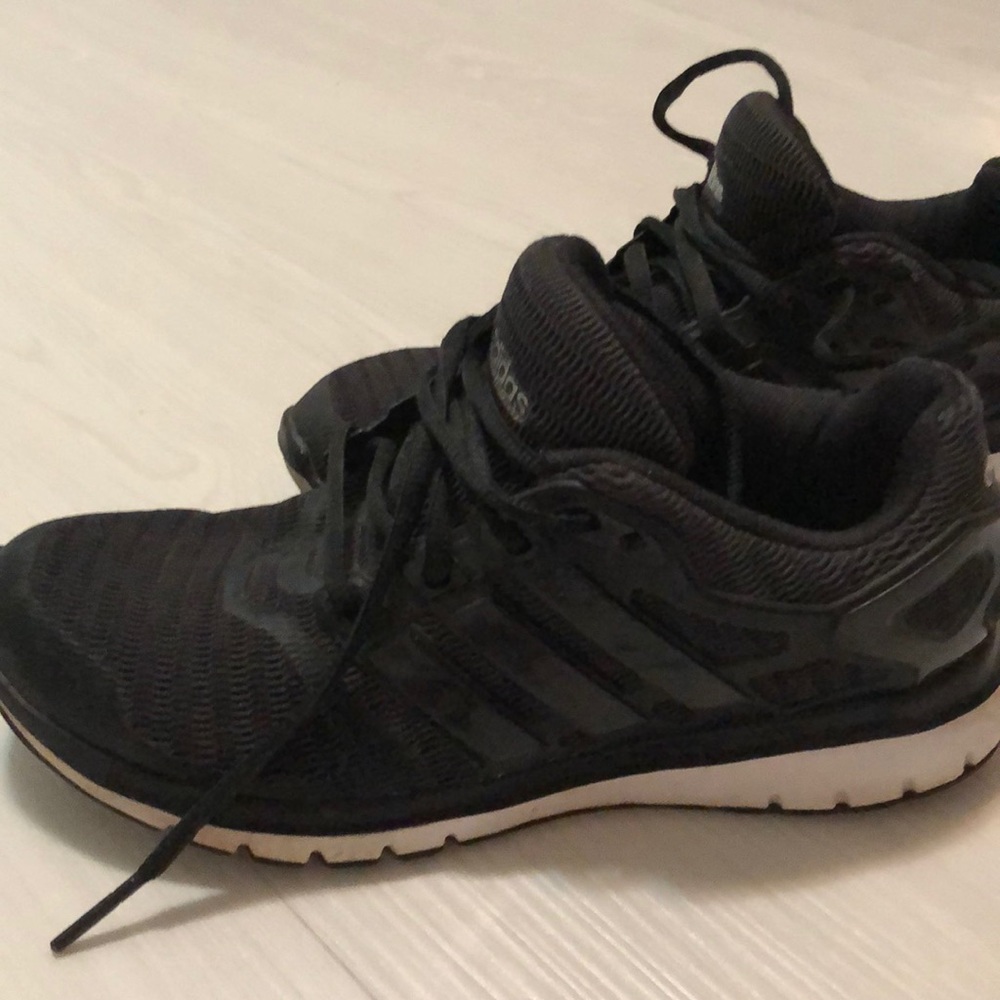 Black athletic adidas shoes